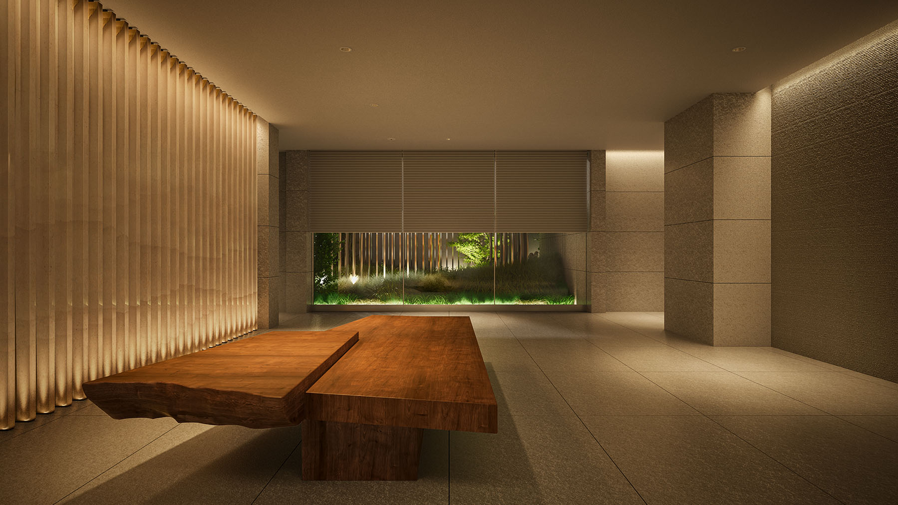 静謐と気品に包まれたエントランスホール｡